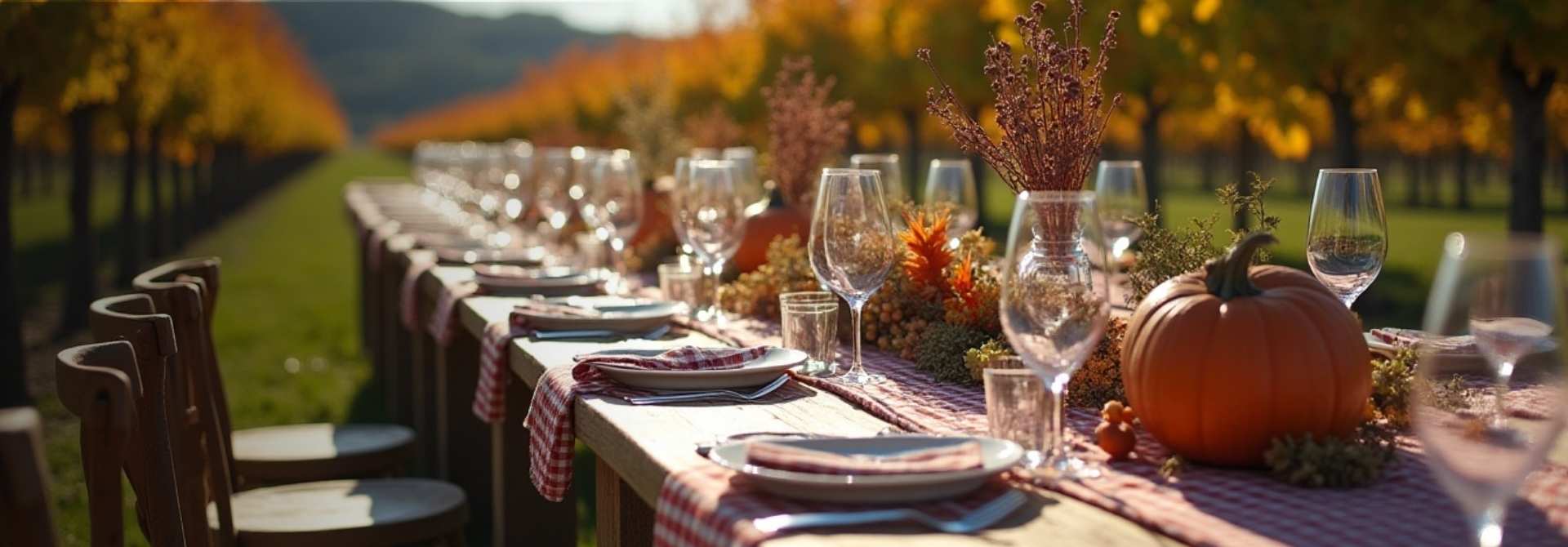 banquete al aire libre en un campo